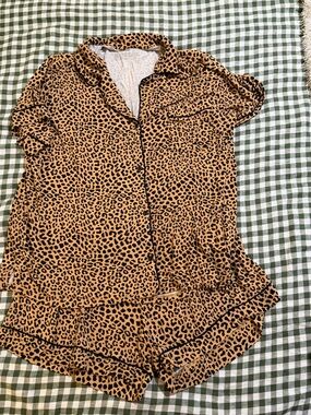 Little Sleepies Tan and Black Leopard Print Pajama Top